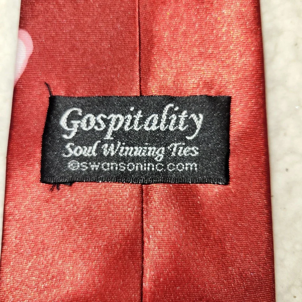 Gospitaky Red Heart Tie Valentine's‎ Day Novelty Necktie Polyester